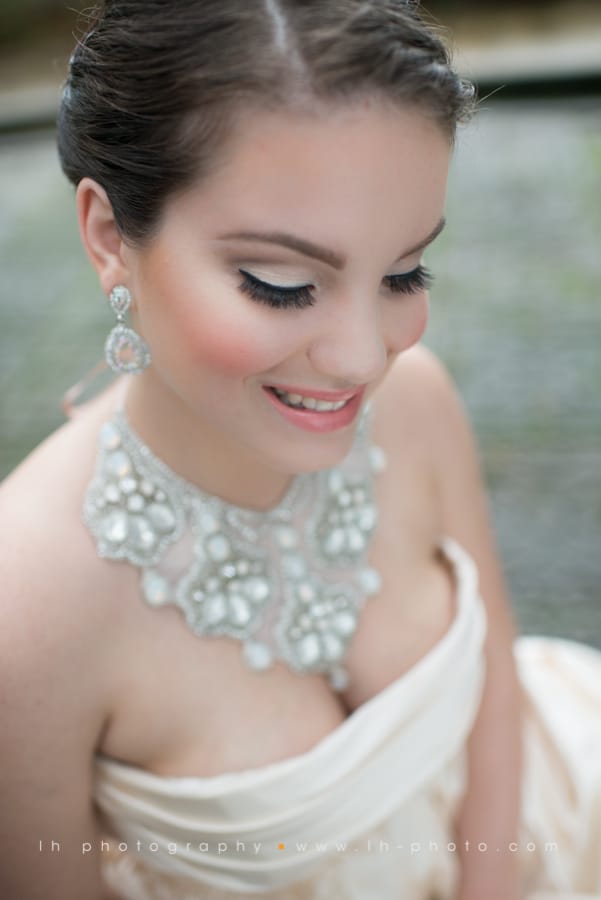 Closeup of bride's makeup