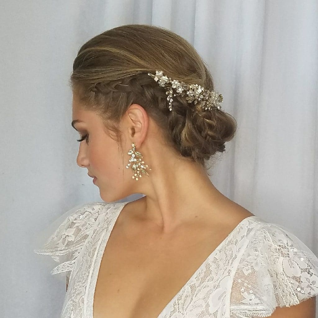 Closeup of bride's jewelry