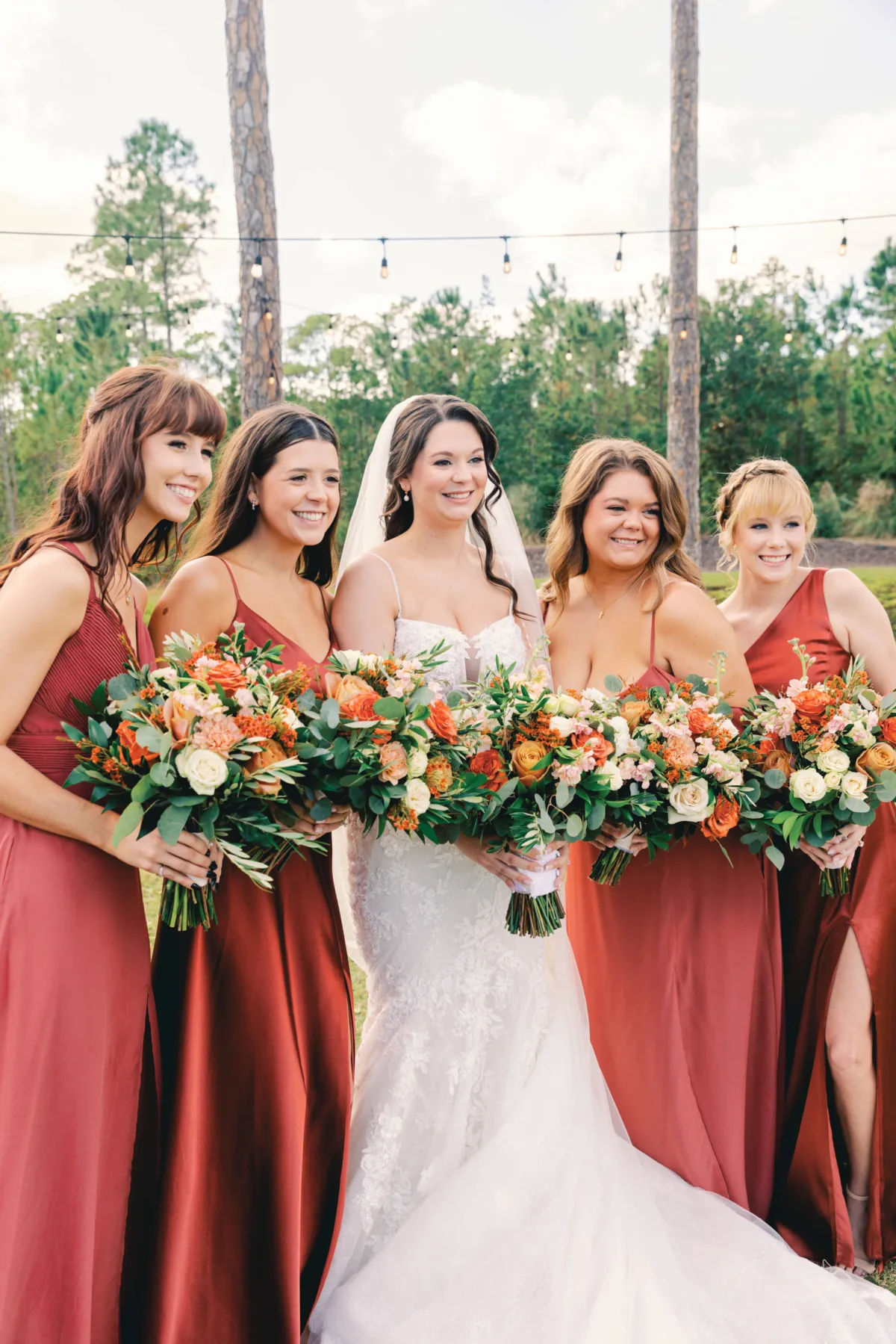 Bride and Bridesmaids with Natural Hair and Makeup Orlando M3 Beauty
