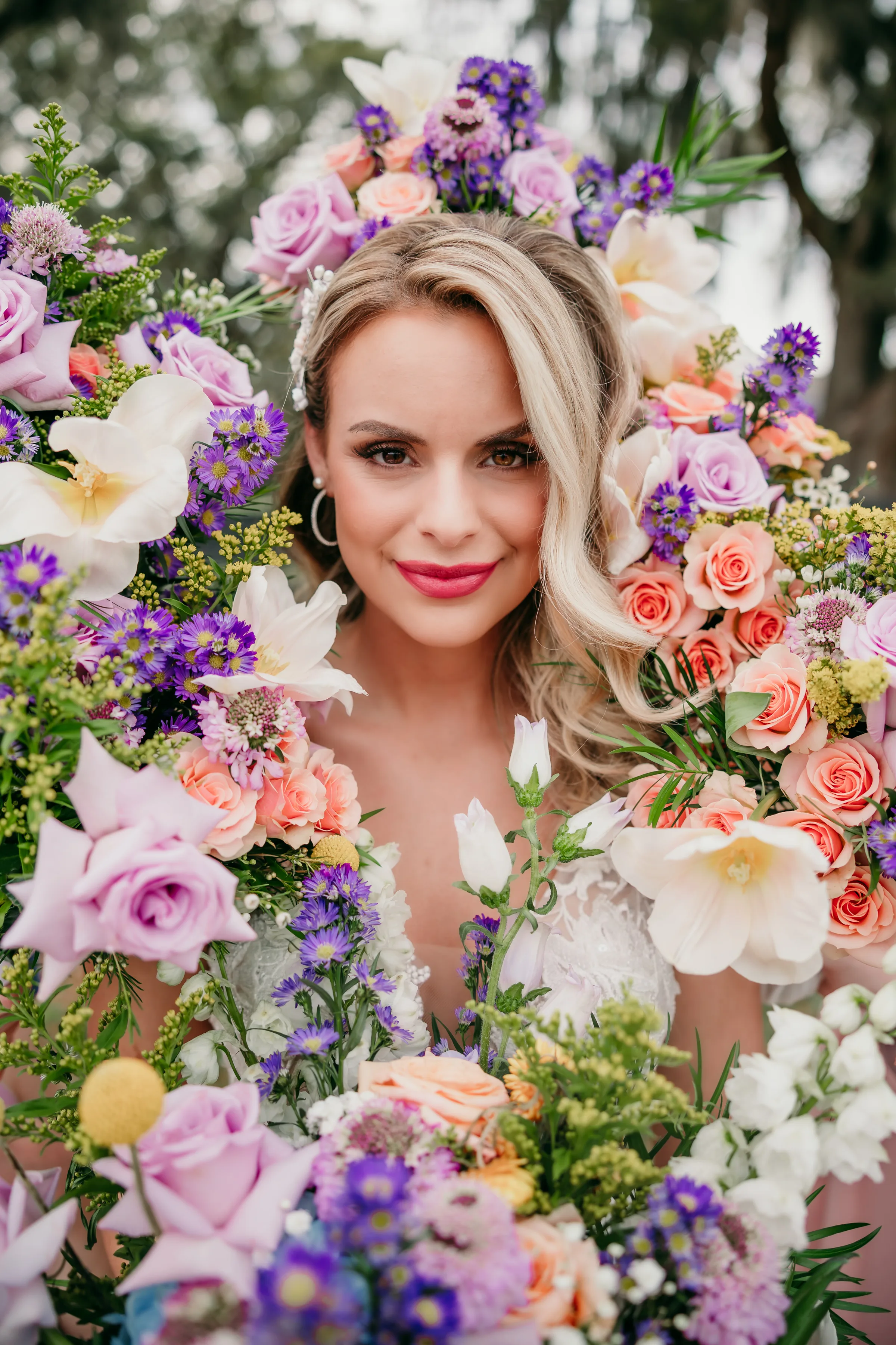 Bride with Pink Lips Orlando M3 Beauty - Wedding Makeup and Hair Gallery Bride with Pink Lips Orlando M3 Beauty