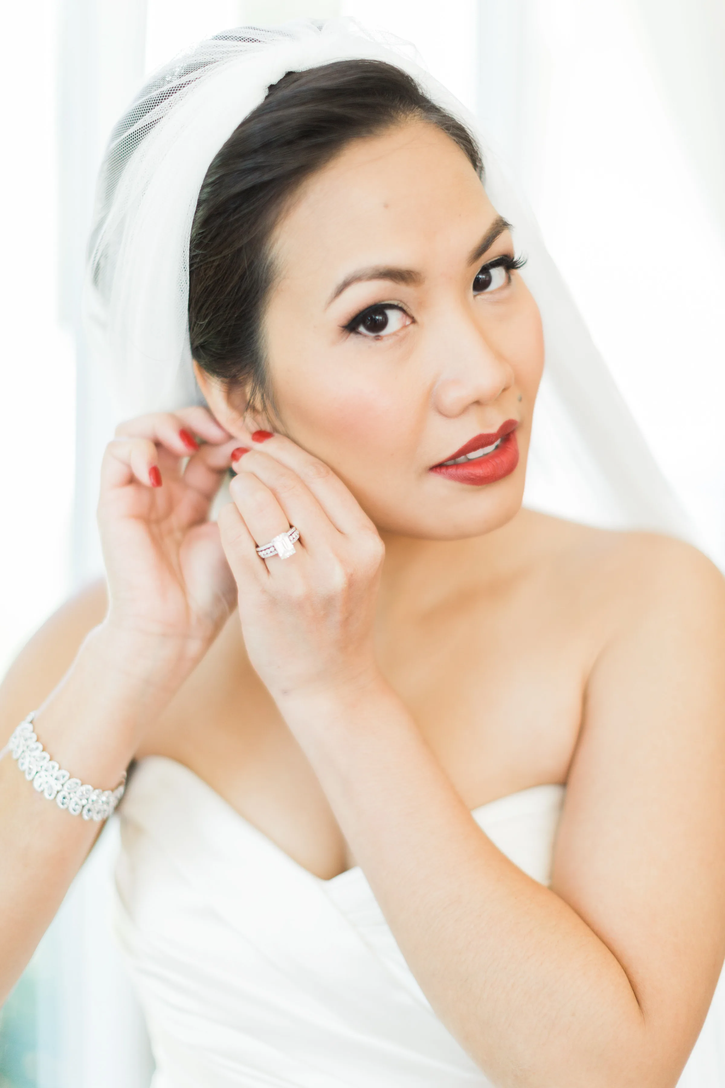Bride with Red Lips Florida Wedding M3 Beauty - Wedding Makeup and Hair Gallery Bride with Red Lips Florida Wedding M3 Beauty