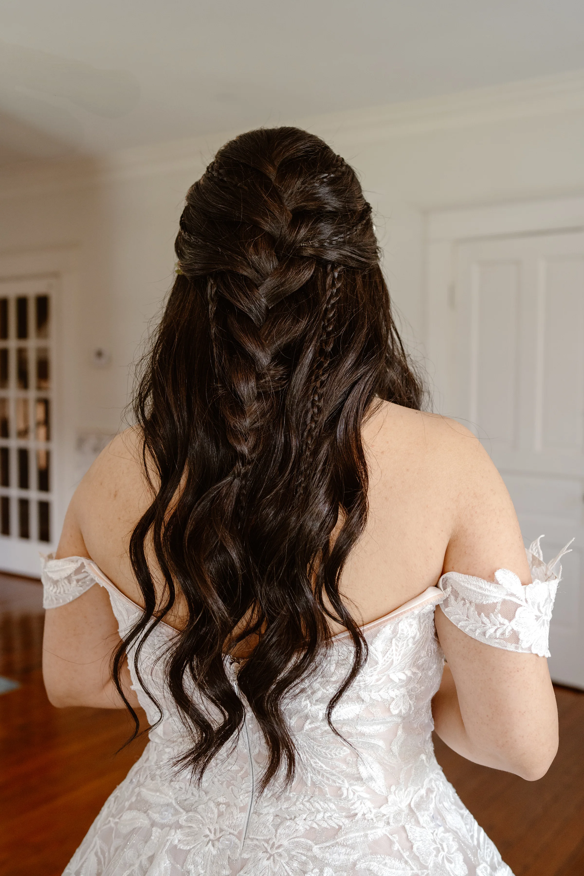 Orlando Bride with Braided Half Up Half Down Hair M3 Beauty - Wedding Makeup and Hair Gallery Orlando Bride with Braided Half Up Half Down Hair M3 Beauty
