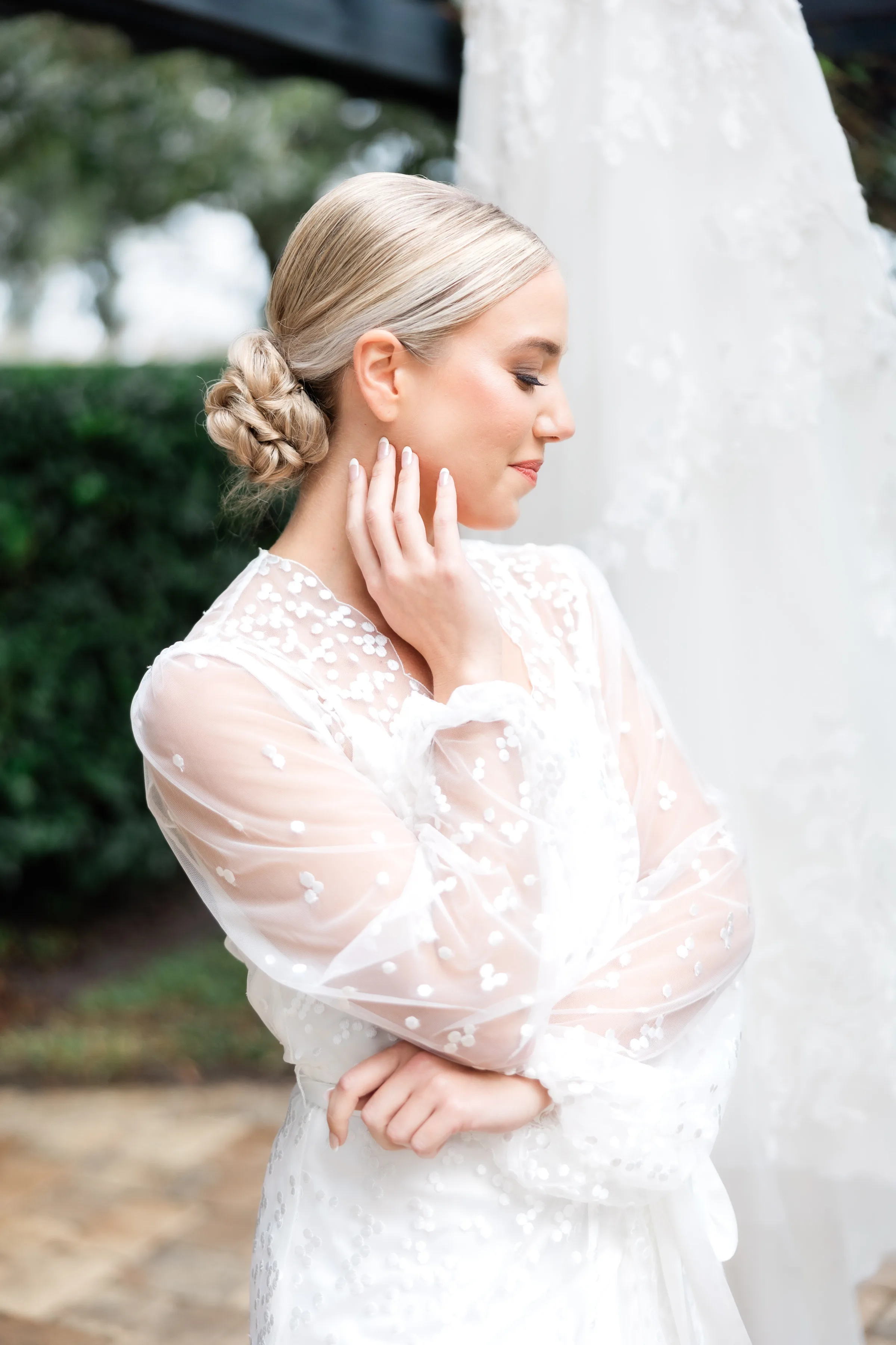 Soft Updo for Bride in Central Florida M3 Beauty - Wedding Makeup and Hair Gallery Soft Updo for Bride in Central Florida M3 Beauty